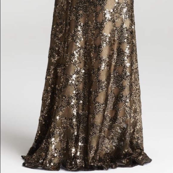 ⭐️DAVID MEISTER⭐️ ONE SHOULDER SEQUIN PROM WEDDING PARTY GOWN - Picture 3 of 8